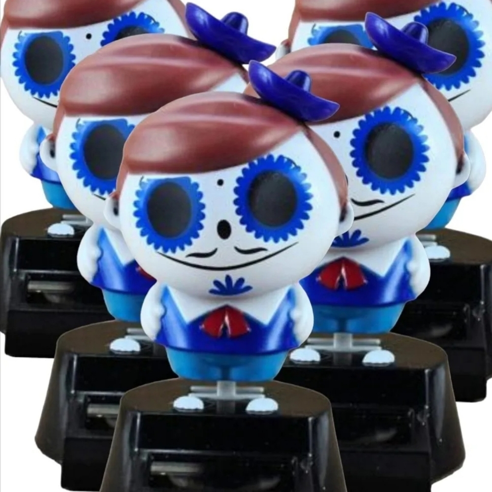 5 Solar Powered Dancing Bobblehead Dead Boys w Two assorted Solars-TOTAL 7